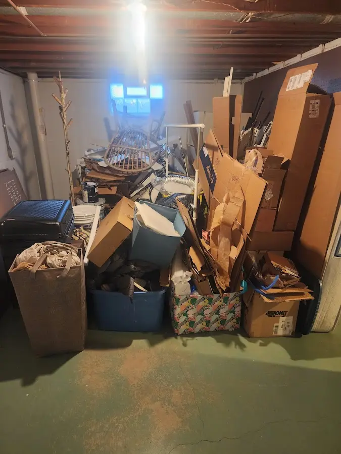 Roll-off dumpster container at job site for Roll Off Dumpster Rental in Pitman